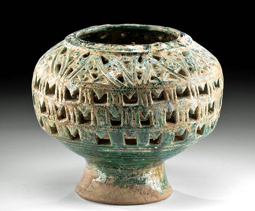 10th C. Nishapur Glazed Pottery Censer - TL'd