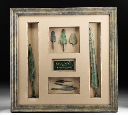 Luristan Bronze Weapons Framed Group of 8