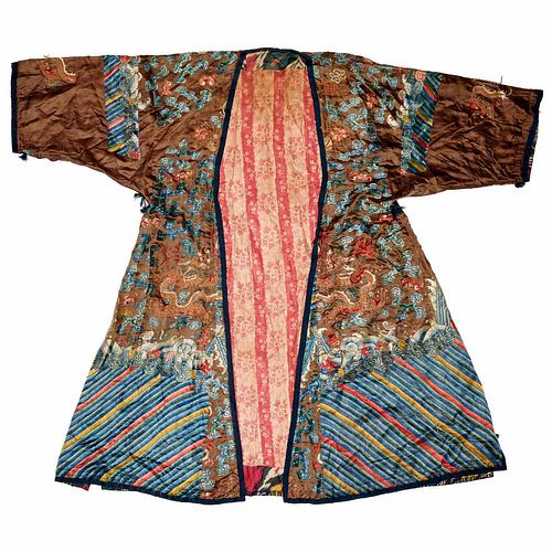 Antique Chinese Imperial style silk robe