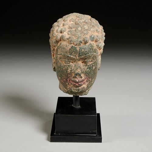 Gandharan style carved stone Buddha head