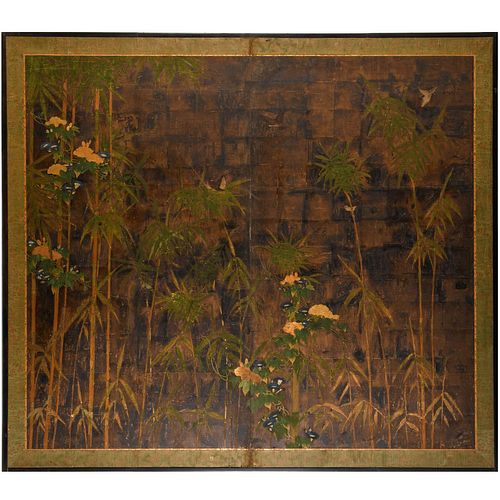 Japanese School, large painted paper screen