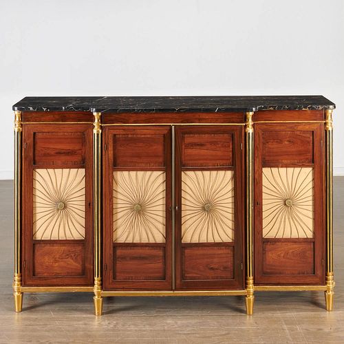 Nice Regency parcel gilt marble top side cabinet