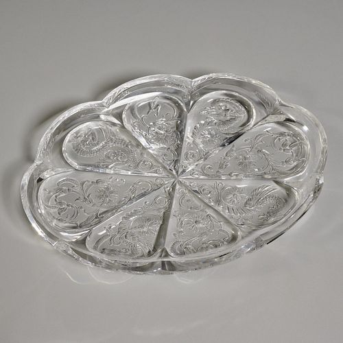Rare Fritchie "Rock Crystal" glass dish