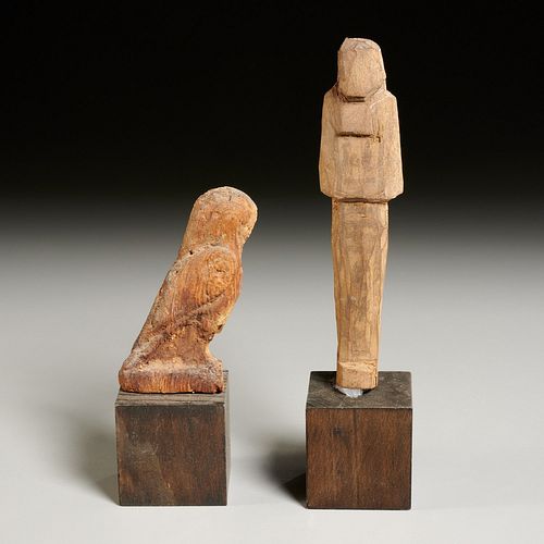 Ancient Egyptian carved wood figures, ex museum