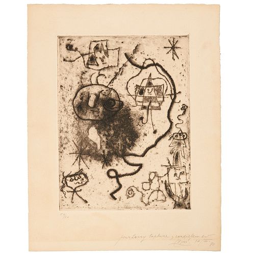 Joan Miro, signed etching