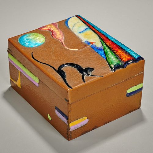 Mizi Otten (attrib.), copper enameled box