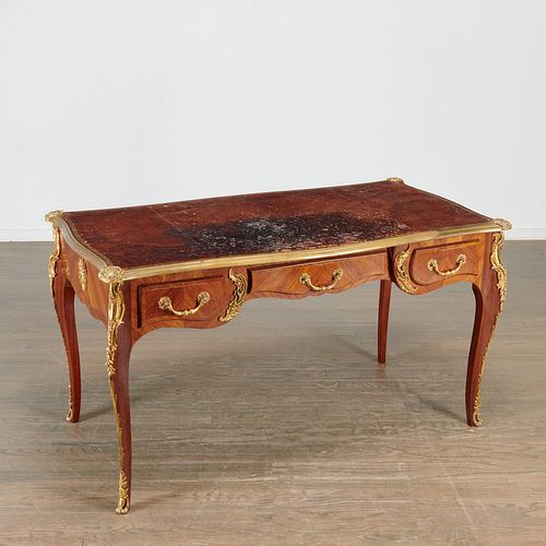 Louis XV style ormolu mounted kingwood bureau plat