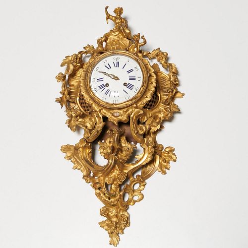 Louis XV style bronze cartel clock, Raingo Fres