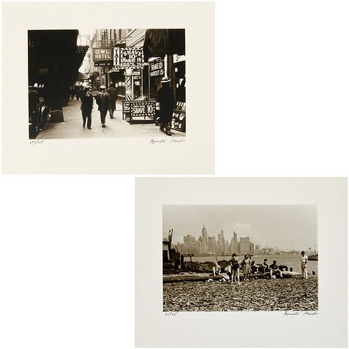 Reginald Marsh, (2) photos of NYC, c.1935/1977