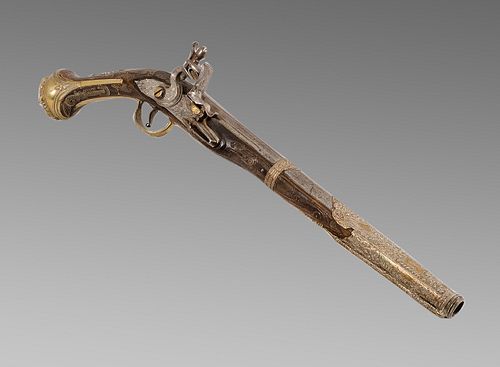 19th century Turkish Ottoman Flintlock Pistol. 