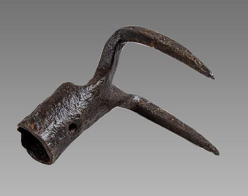 England, Iron Two-Pronged Hoe c.9th-18th century AD. 