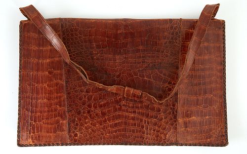 Vintage Brown Alligator Briefcase and Wallet (2 Pcs.)