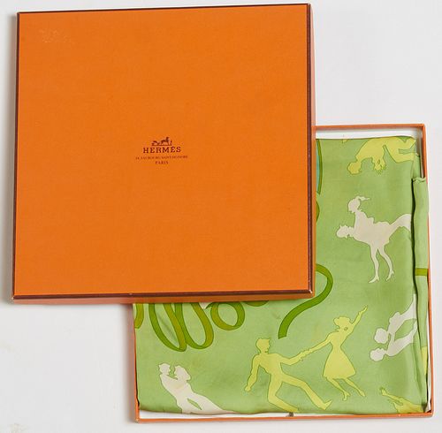 Hermes 'Boogie Woogie' Silk Scarf, by Sophie Koechlin, first issued in 2003, with signature hand rolled edges, presented in a Hermes...
