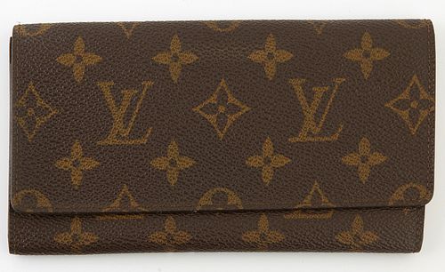 Louis Vuitton Vintage Long Flap Wallet, the brown monogram coated canvas, opening to two bill compartments, H