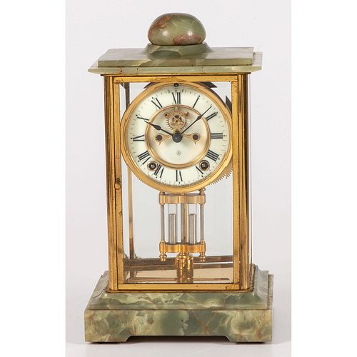 An Ansonia Crystal and Onyx Regulator Clock