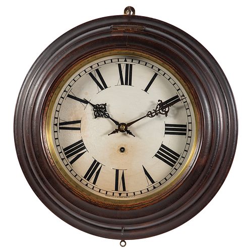 A Waterbury Clock Co. Oak Gallery Clock