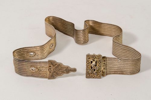 Antique Ottoman Turkish Gilt Silver Belt. 