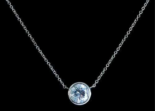 Italian 14K WG &  1CT Diamond Pendant Necklace