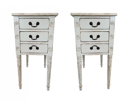 Pair of French/Shabby Chic Nightstands