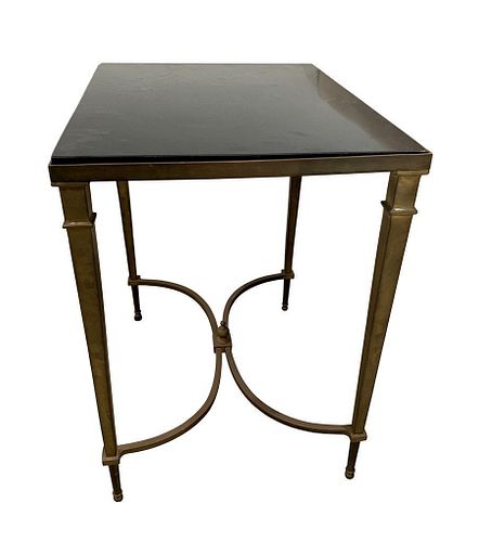 Vintage Bronze Table With Slate Top