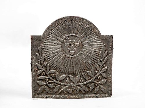 French Neoclassical Cast-Iron Fireback, Early 19th Century