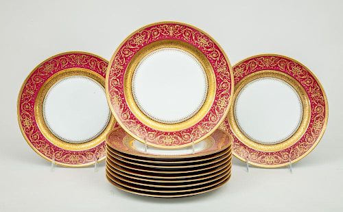 Set of Twelve Limoges Porcelain Plates