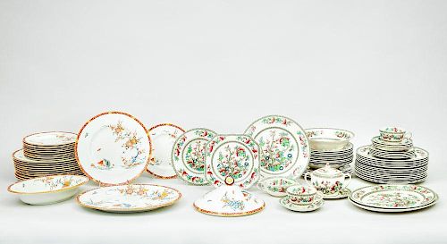 Royal Worcester Twenty-Seven Piece Porcelain Part Dinner Service, in the Old Bow Pattern