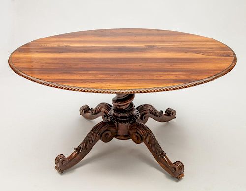 Victorian Carved Rosewood Oval Center Table