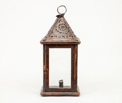 French Wood and Tôle Lantern, 19th Century