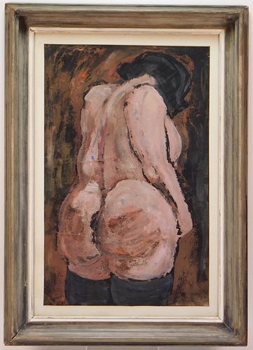 Joseph Gualtieri Nude Figure Oil on Paper Painting