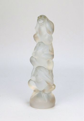 Mario Petrucci Frosted Glass Monkey Statue