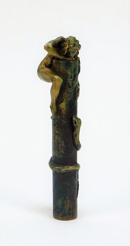 Jacques Loysel Art Nouveau Bronze Cane Handle