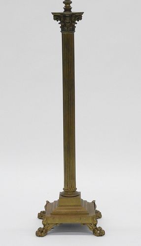 Neoclassical Style Brass Column Floor Lamp