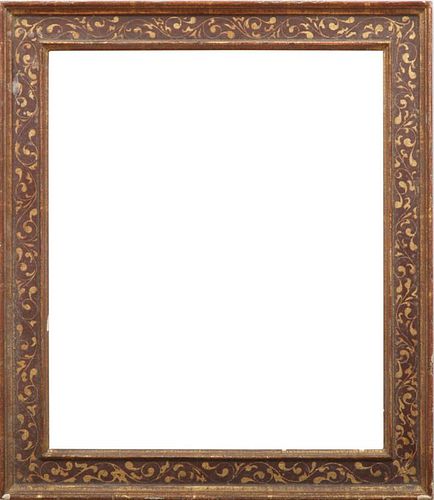 Florentine Style Painted and Parcel-Gilt Picture Frame