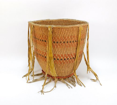 Apache Native American Polychrome Burden Basket