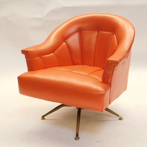 MCM Orange Tufted Continuous Arm Chair