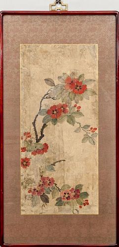 Japanese School: Flowering Branches; and Peonies