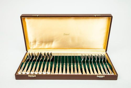 Gucci Twenty-Four Piece Silver and Enameled Dessert Service for Eight, Circa 1980