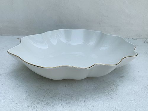 Large Free-Form Serving Porcelain Bowl