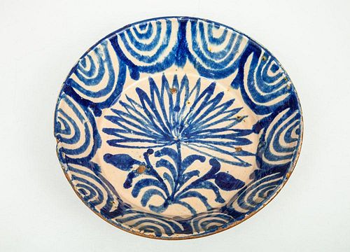 Spanish Tin-Glazed Terracotta Bowl, 18th Century