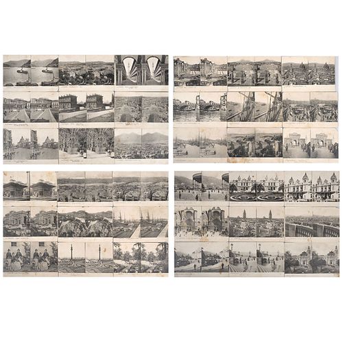 UNIDENTIFIED PHOTOGRAPHER, Vistas del mundo: Espana, Francia e Italia, Unsigned, Stereoscopic views on cardboard, Pieces: 56