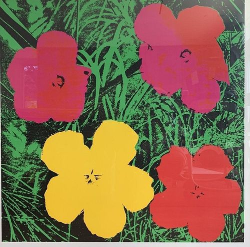 VINTAGE ANDY WARHOL "FLOWERS" Serigraph, FRANCE 1964