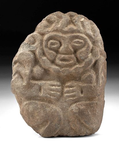 Maya Stone Relief - Seated Deity