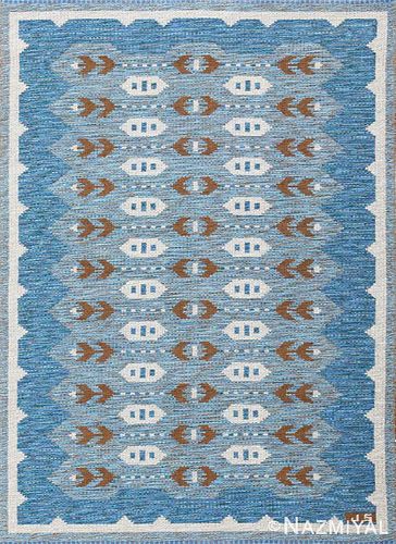 VINTAGE SWEDISH DOUBLE-SIDED RUG ,4 ft 8 in x 6 ft 3 in