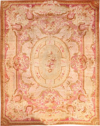 ANTIQUE FRENCH SAVONNERIE CARPET , 14 ft x 18 ft 5 in