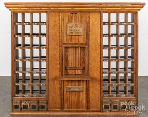 U.S. Post Office oak cabinet