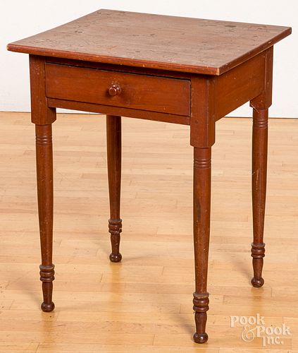 Pennsylvania red stained one-drawer stand