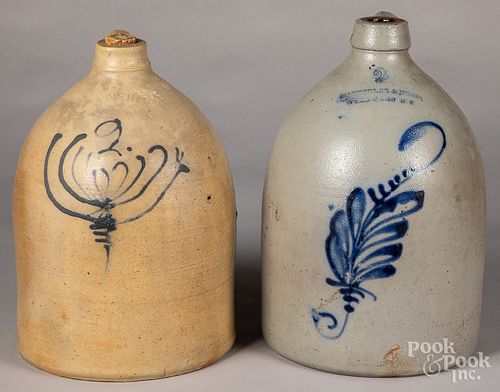 Two New York stoneware jugs, 19th c.