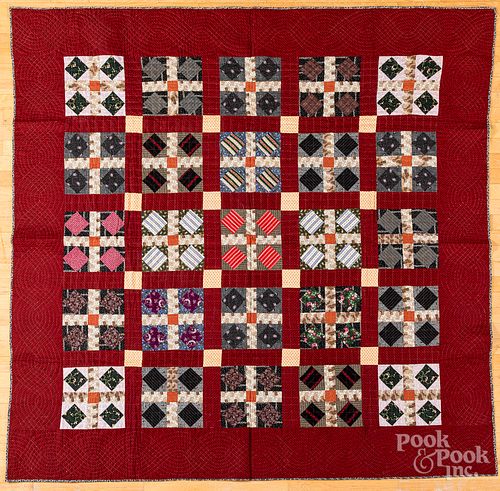 Diamond in grid quilt, late 19th c.