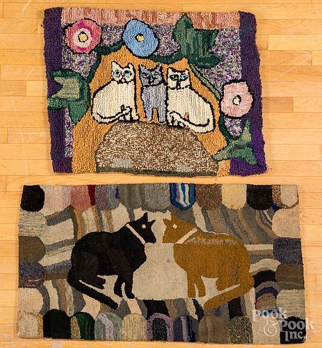 Two hooked rugs, early 20th c.